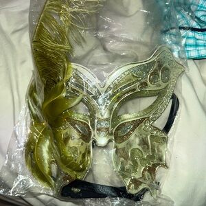 Elegant Gold and‎ Green Masquerade Mask